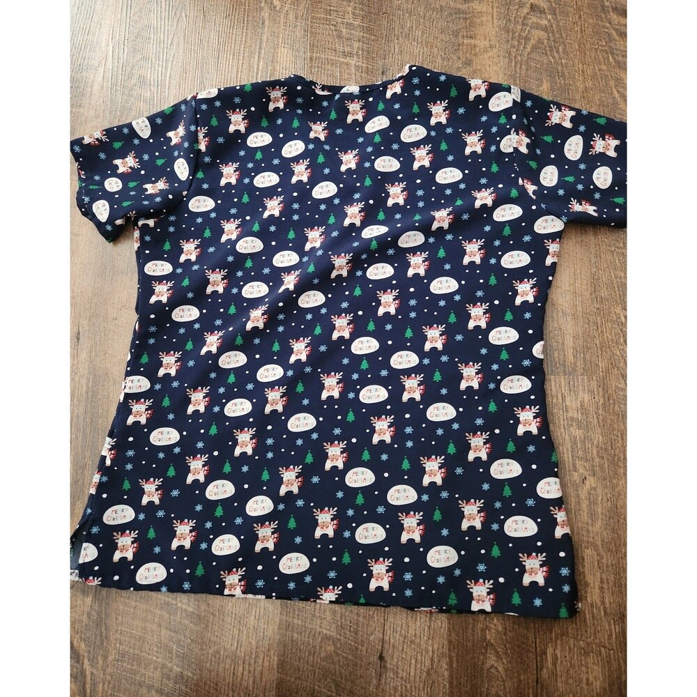 Womens M Christmas scrub top - Picture 4 of 4